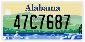 47C7687  license plate in AL
