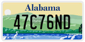 47C76ND  license plate in AL