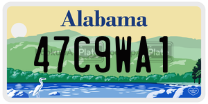 47C9WA1  license plate in AL