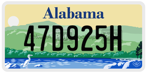 47D925H  license plate in AL