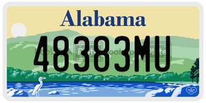 48383MU  license plate in AL