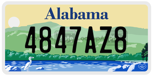 4847AZ8  license plate in AL