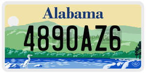 4890AZ6  license plate in AL