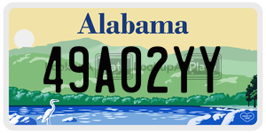 49A02YY  license plate in AL
