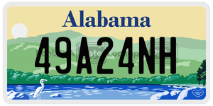 49A24NH  license plate in AL