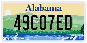 49C07ED  license plate in AL