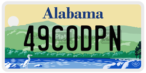 49C0DPN  license plate in AL