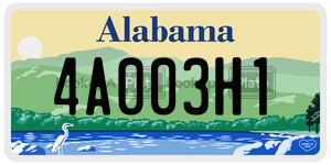 4A003H1  license plate in AL