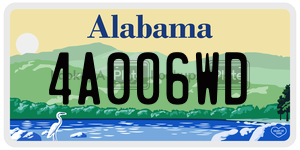 4A006WD  license plate in AL