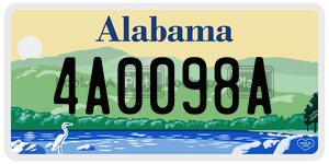 4A0098A  license plate in AL