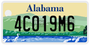 4C019M6  license plate in AL