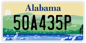 50A435P  license plate in AL