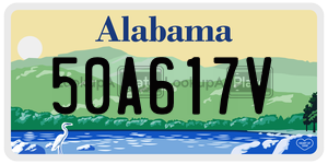 50A617V  license plate in AL