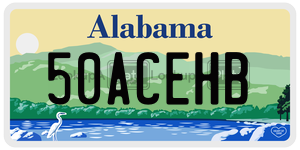 50ACEHB  license plate in AL