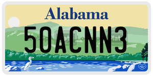 50ACNN3  license plate in AL