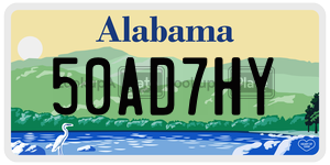 50AD7HY  license plate in AL