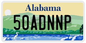 50ADNNP  license plate in AL