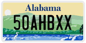 50AHBXX  license plate in AL