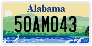 50AM043  license plate in AL