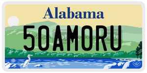 50AM0RU  license plate in AL