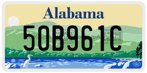 50B961C license plate in Alabama
