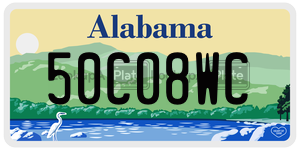 50C08WC  license plate in AL