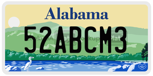 52ABCM3  license plate in AL