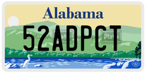 52ADPCT  license plate in AL