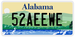 52AEEWE  license plate in AL