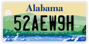 52AEW9H  license plate in AL