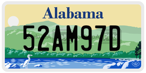 52AM97D  license plate in AL