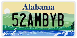 52AMBYB  license plate in AL