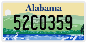 52C0359  license plate in AL