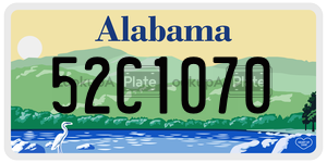 52C1070  license plate in AL