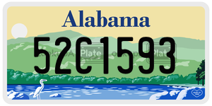 52C1593 license plate in Alabama
