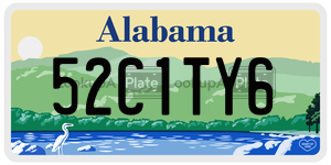 52C1TY6  license plate in AL