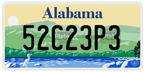52C23P3  license plate in AL