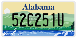 52C251U  license plate in AL