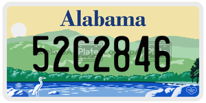 52C2846  license plate in AL