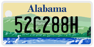 52C288H  license plate in AL