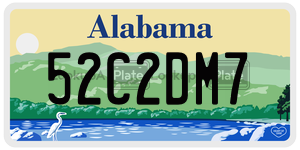 52C2DM7  license plate in AL