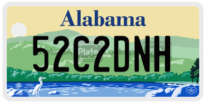 52C2DNH  license plate in AL