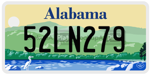 52LN279  license plate in AL