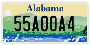 55A00A4  license plate in AL