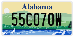 55C070W  license plate in AL