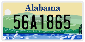 56A1865  license plate in AL