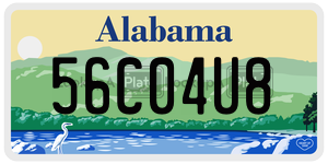 56C04U8  license plate in AL