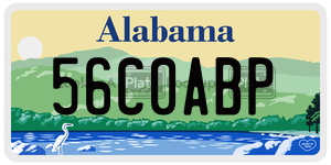 56C0ABP  license plate in AL