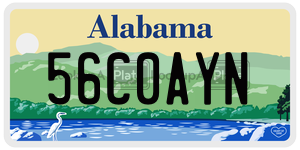 56C0AYN  license plate in AL