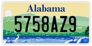 5758AZ9  license plate in AL